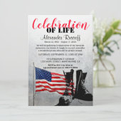 Invitation Le drapeau américain et les bottes célèbrent la vi (Debout devant)