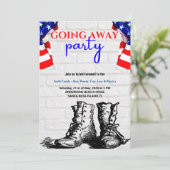 Invitation Le drapeau américain et les bottes de la fête de l (Debout devant)