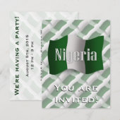 Invitation Le drapeau du Nigeria brandissant l'aile (Devant / Derrière)