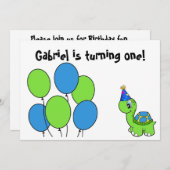 Invitation Le ęr anniversaire de Gabriel (Devant / Derrière)