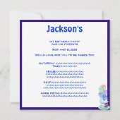 Invitation Le ęr gâteau d'anniversaire de garçons monte en (Dos)