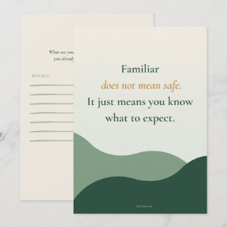 Invitation Le familier ne signifie pas sûr | Réflexion