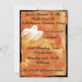 Invitation Le fantôme Éffrayant de la chatte noire d'Hallowee (Dos)