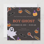 Invitation Le fantôme halloween baby shower petite boite invi (Devant)