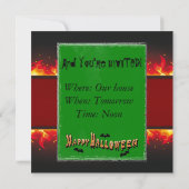 Invitation Le feu flamboyant heureux de Halloween (Dos)