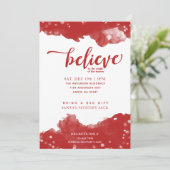 Invitation Le feu rouge et blanc croit au Noël magique (Debout devant)