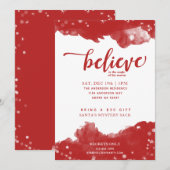 Invitation Le feu rouge et blanc croit au Noël magique (Devant / Derrière)