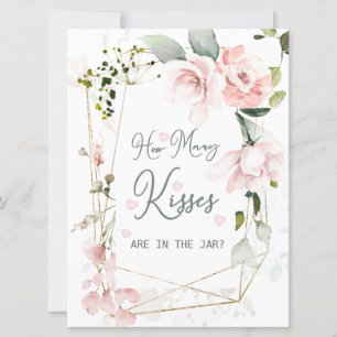 Invitation Le feuillage rose floral Combien de baisers dans l