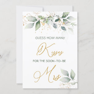 Invitation Le feuillage verdoyant devine le nombre de baisers