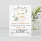 Invitation Le feuillage verdoyant Nous avons un bébé Faire-pa (Debout devant)