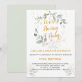 Invitation Le feuillage verdoyant Nous avons un bébé Faire-pa (Devant / Derrière)