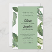 Invitation Le feuillage vert tropical. Mariage botanique élég (Devant)