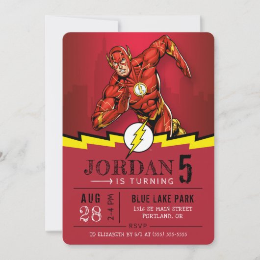 Invitation Le Flash | Joyeux anniversaire (Devant)