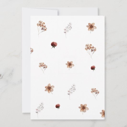 Invitation Le Fleur sauvage du Boho d'automne devient un anni (Dos)