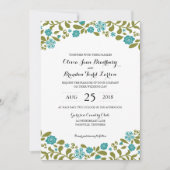 Invitation Le fleur sauvage fleurit | épousant (Devant)