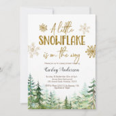 Invitation Le flocon de neige de la forêt d'hiver de Noël est (Devant)