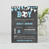 Invitation Le football c'est un garçon bleu de tableau de (Debout devant)