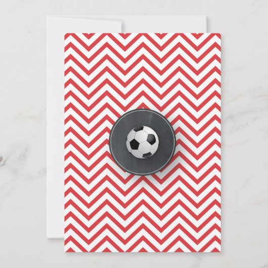 Invitation Le football de rouge de sport d'anniversaire de (Dos)