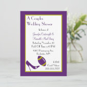 Invitation Le football pourpre couple l'invitation de wedding (Debout devant)