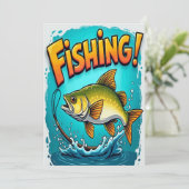 Invitation Le frisson de la pêche (Debout devant)