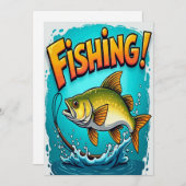 Invitation Le frisson de la pêche (Devant / Derrière)