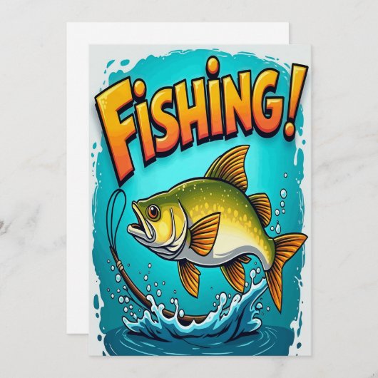 Invitation Le frisson de la pêche (Devant / Derrière)