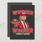 Invitation Le gagnant du dîner turc Trump Thanksgiving (Devant / Derrière)