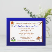 Invitation le garçon 5x7 bleu folâtre l'invitation de baby (Debout devant)