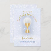 Invitation Le garçon catholique de la première communion (Devant / Derrière)