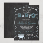 Invitation Le garçon couple l'invitation de baby shower de (Devant / Derrière)
