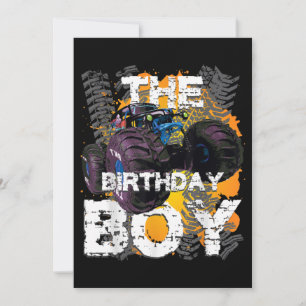 Invitation Le garçon d'anniversaire camion monstre famille ap