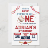 Invitation Le garçon de 1er anniversaire du baseball (Devant)