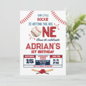 Invitation Le garçon de 1er anniversaire du baseball (Debout devant)