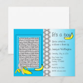 Invitation Le garçon de banane d'invitation de baby shower (Devant / Derrière)
