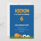 Invitation Le garçon Kickin it Up Colorful Blue Anniversaire  (Devant)