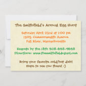 Invitation Le gâteau aux carottes et l'invitation de Pâques à (Dos)