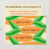 Invitation Le gâteau aux carottes et l'invitation de Pâques à (Devant / Derrière)
