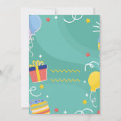 Invitation Le gâteau d'anniversaire présente la fête du ballo (Dos)