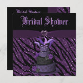 Invitation Le gâteau de diva et a imprimé la Fête de la (Devant / Derrière)