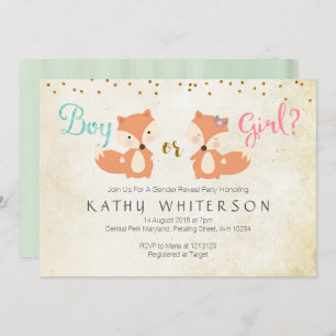 Invitation Le genre animal indiquent le Fox d'invitation