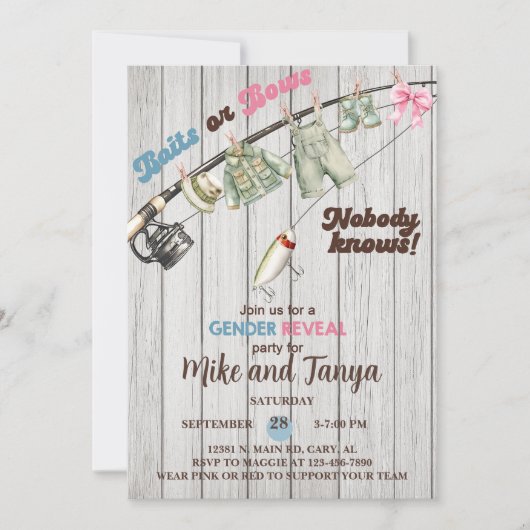 Invitation Le genre Baits ou Bows révèle l'invitation. (Devant)