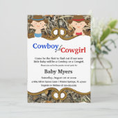 Invitation Le genre bleu et rouge mignon de pays de Camo (Debout devant)