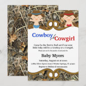 Invitation Le genre bleu et rouge mignon de pays de Camo (Devant / Derrière)