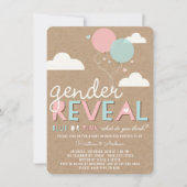Invitation Le genre bleu ou rose de bébé indiquent (Devant)