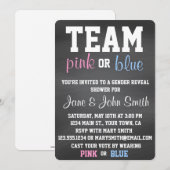 Invitation Le genre bleu ou rose d'équipe indiquent (Devant / Derrière)