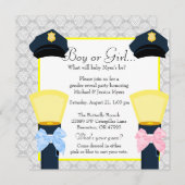 Invitation Le genre chic de damassé d'insigne de policier (Devant / Derrière)