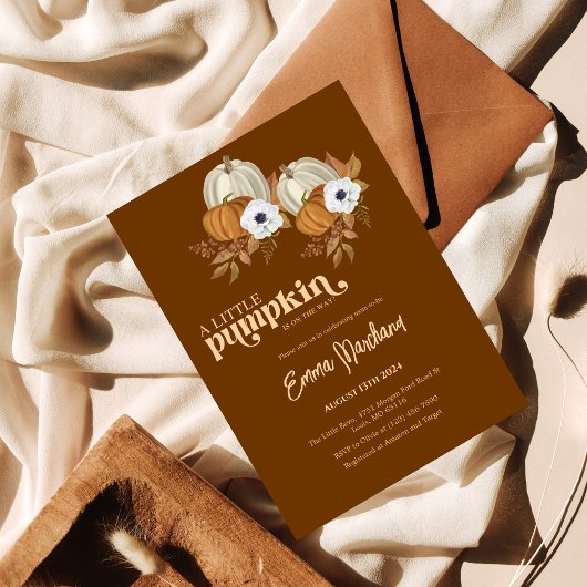 Invitation Le genre citrouille révèle le baby shower de fleur