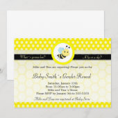 Invitation Le genre de baby shower d'abeille indiquent le (Devant / Derrière)