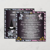 Invitation Le genre de bébé de Halloween indiquent des zèbres (Devant / Derrière)