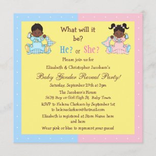 Invitation Le genre de bébé indiquent des bébés